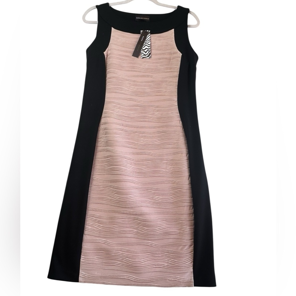 Dana Buchman Black and Pink Midi Dress